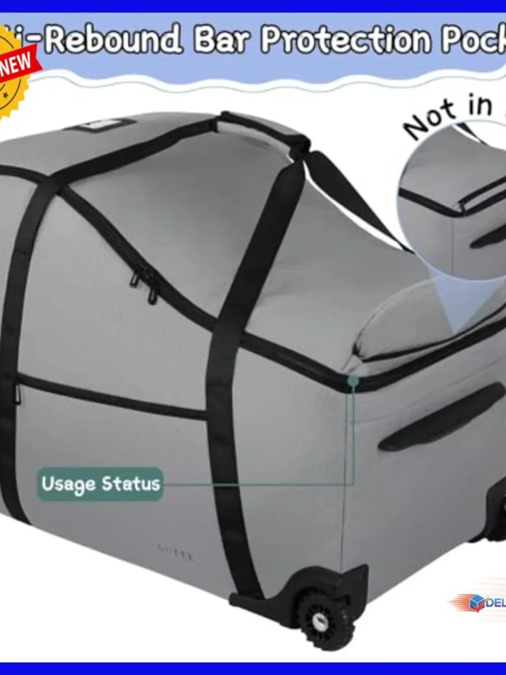 Universal Infant Car Seat Travel Bag with Wheels, Padded Protection
